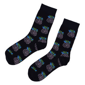 Veselé ponožky Ananas, černé 35-39