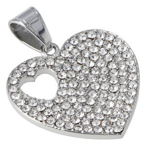 Dámský přívěsek Heart with love na náhrdelník z chirurgické oceli, stříbrný