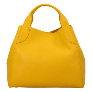 Kožená kabelka do ruky Tris, žlutá