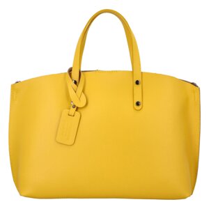Dámská kožená kabelka do ruky Desideria světla, výrazná žlutá