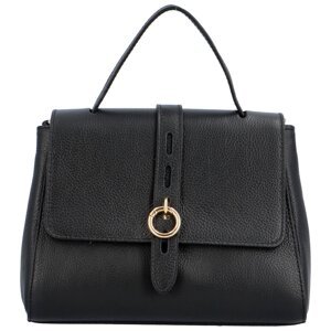 Luxusní dámská kožená kufříková kabelka do ruky Ella, černá