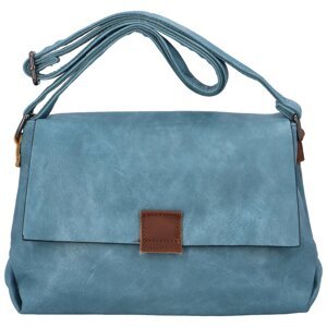 Trendová dámská koženková taška přes rameno Finola, světle modrá