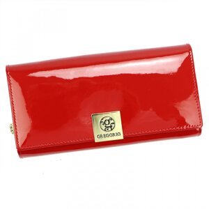 Luxusní velká kožená lakovaná peněženka Gregorio SIERRA, červená
