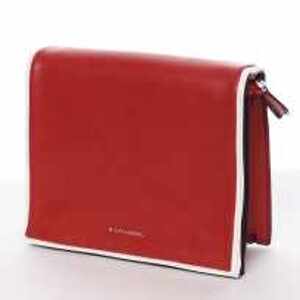 Jednoduchá stylová crossbody kabelka, červeno-smetanová