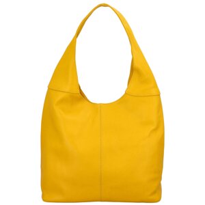 Velká dámská kožená kabelka Hayley, výrazná žlutá