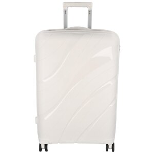 Cestovní plastový kufr Voyex velikosti M, bílý