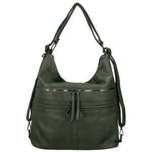 Stylová dámská kabelka/batoh Perino, tmavě zelená