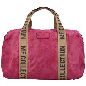 Cestovní dámská koženková kabelka Gita zimní kolekce, tmavě růžová