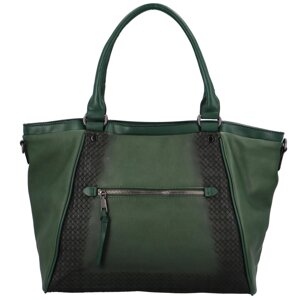 Moderní koženková kabelka Elisa, tmavě zelená