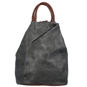 Trendy dámský koženkový batůžek Soleina, šedá