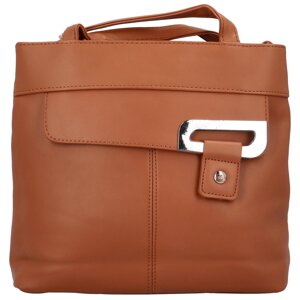 Trendy dámský koženkový kabelko-batůžek Eleana, hnědý