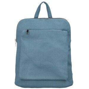 Trendy dámský koženkový kabelko-batoh Sokkoro, džínová modrá