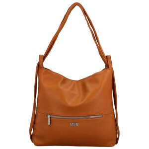 Stylový dámský koženkový kabelko-batoh Korelia, hnědý