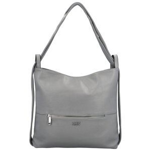 Stylový dámský koženkový kabelko-batoh Korelia, šedý